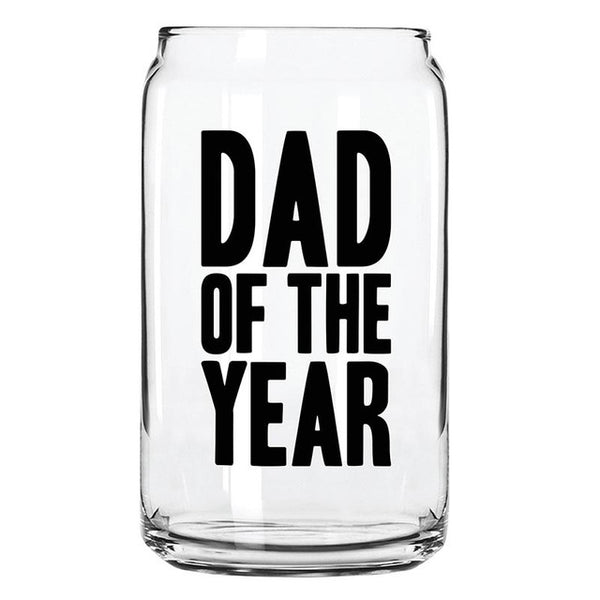 Dad Of The Year Beer Can Glass