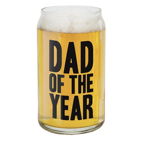 Dad Of The Year Beer Can Glass