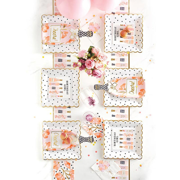 Champagne Bottles Paper Table Runner