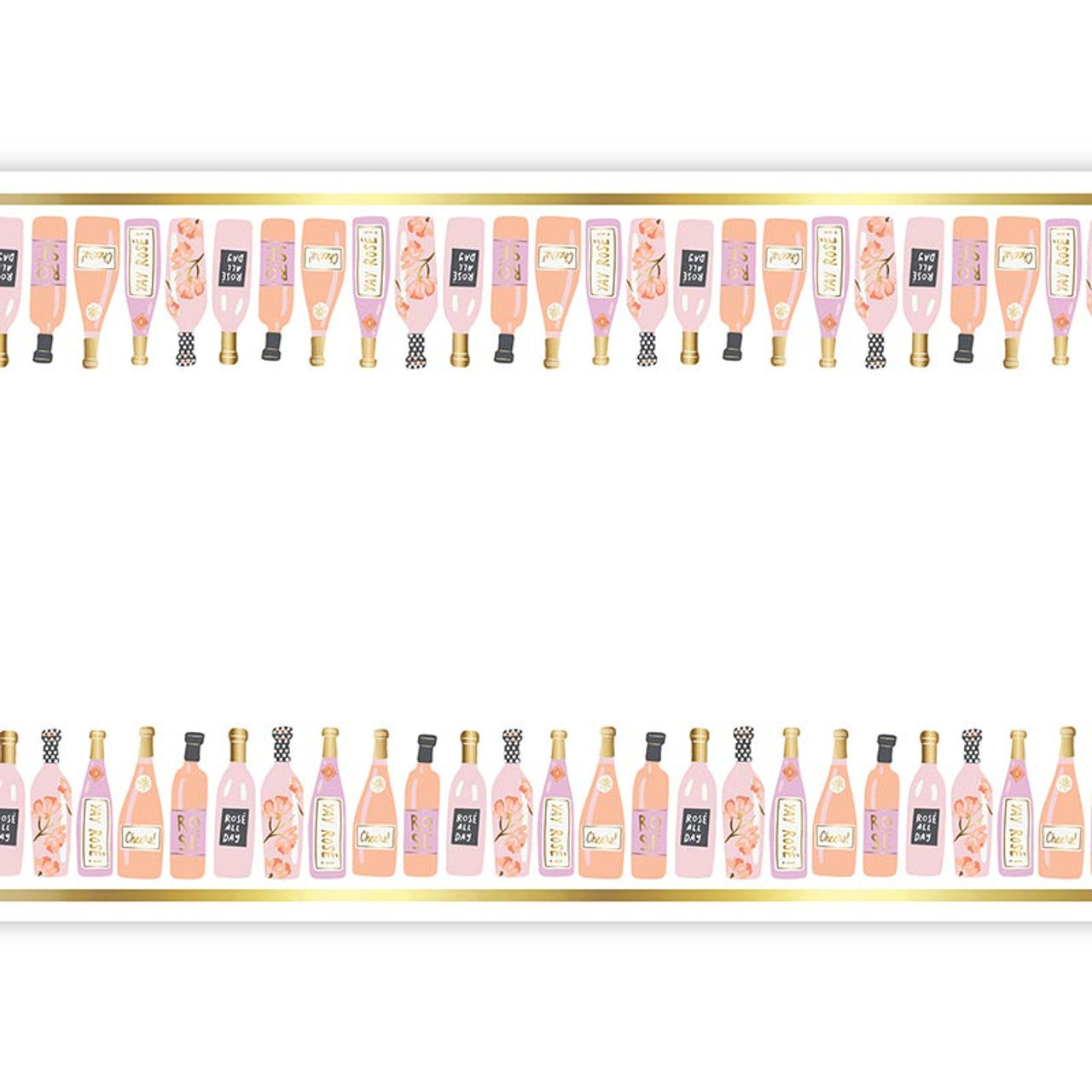 Champagne Bottles Paper Table Runner