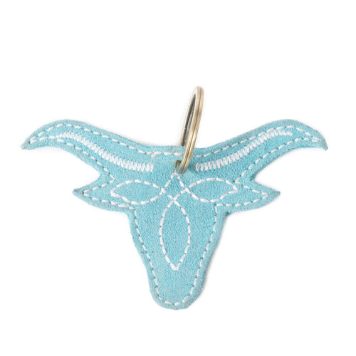 Longhorn Charm Leather Key Fob