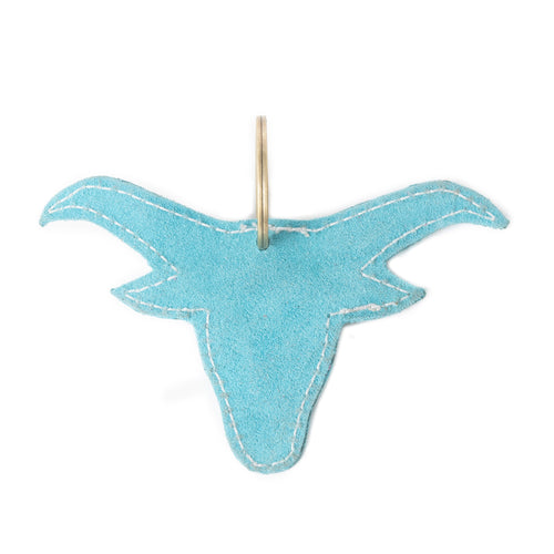 Longhorn Charm Leather Key Fob