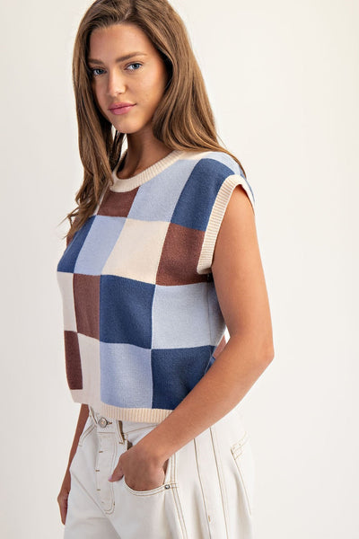 Carly Checkered Sweater