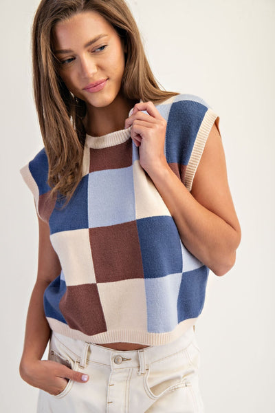 Carly Checkered Sweater
