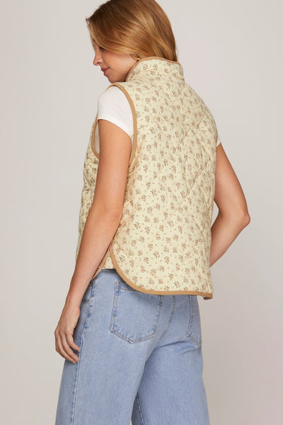 Quilted Floral Vest