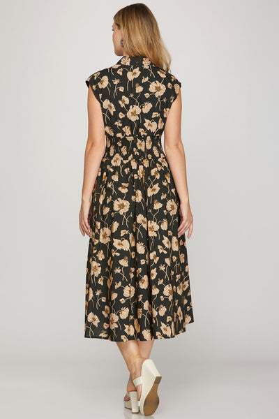 Zip Up Midi Dress