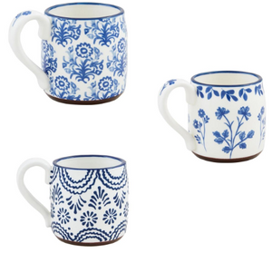 Blue Floral Mugs