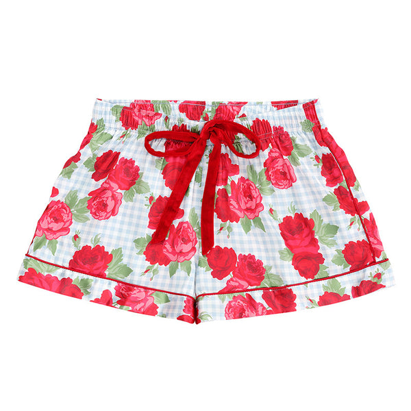 Gingham Roses Shorts PJ Set