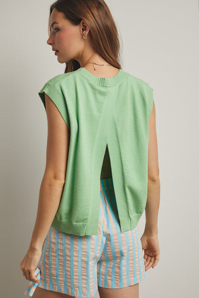 Honeydew Sleeveless Sweater
