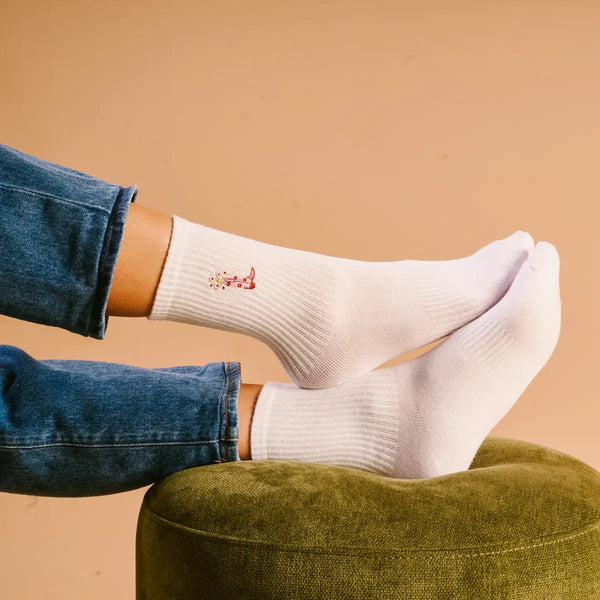 Embroidered Crew Socks