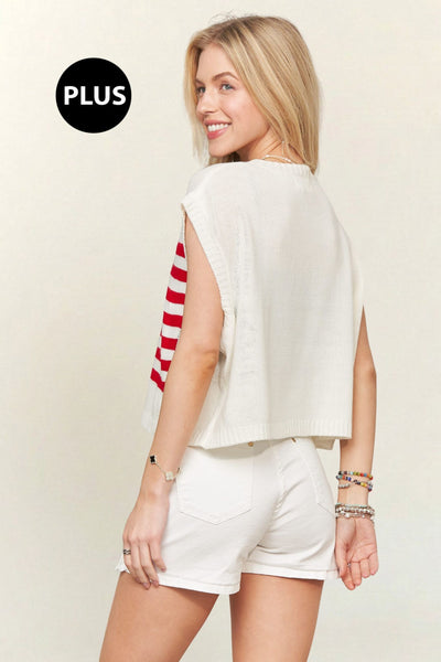 Cropped Flag Sweater+