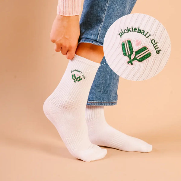 Embroidered Crew Socks
