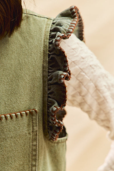 Overstitch Olive Vest