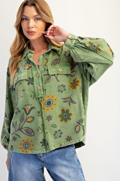 Faded Floral Sweatshirt+