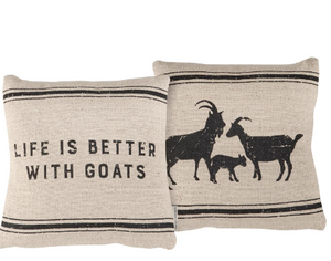 Better With Goats Pillow