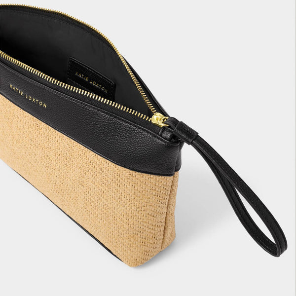 Riviera Raffia Wristlet Clutch