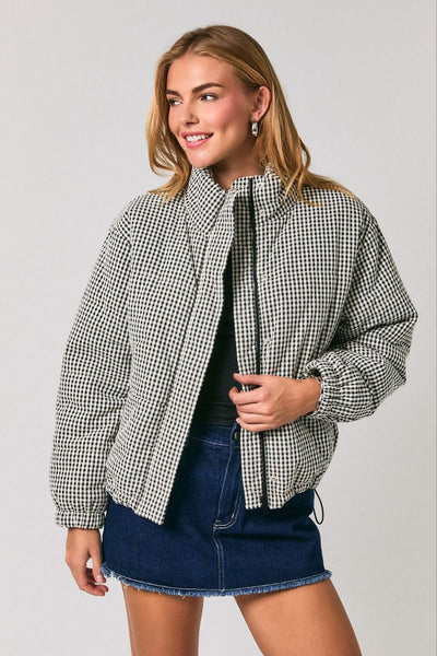 Gingham Puffer Jacket