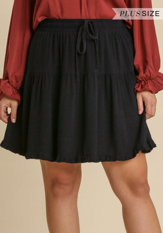 Black Tiered Skirt+