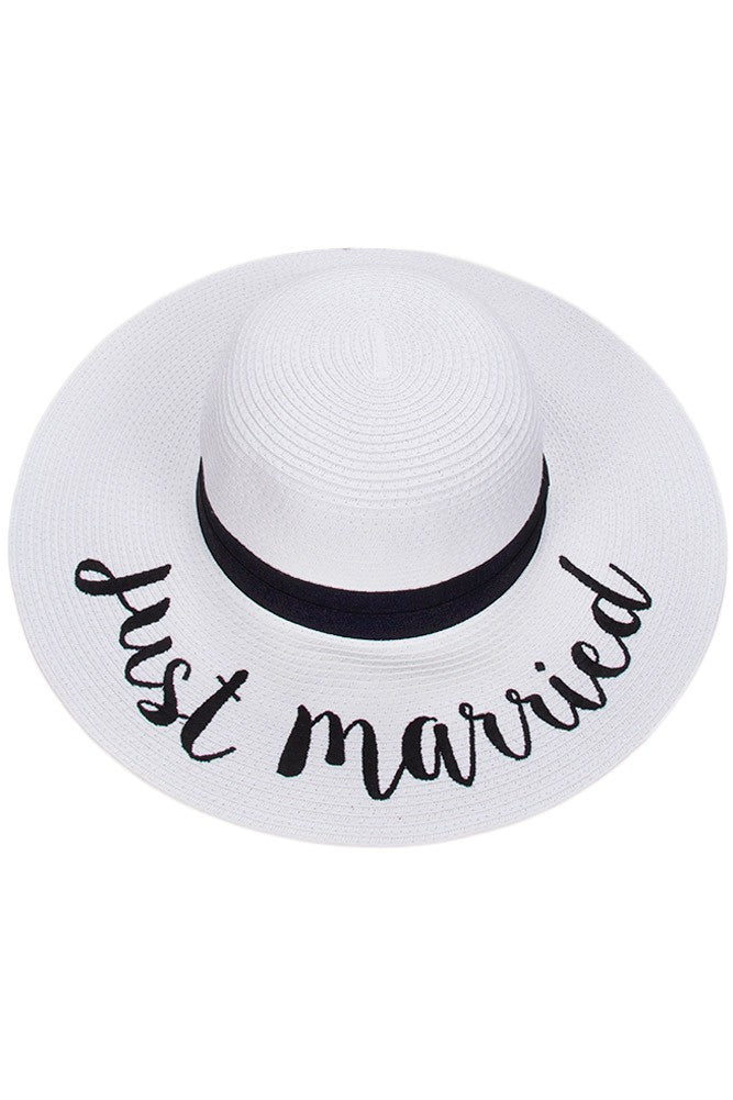 White Just Married Hat