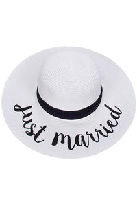 White Just Married Hat