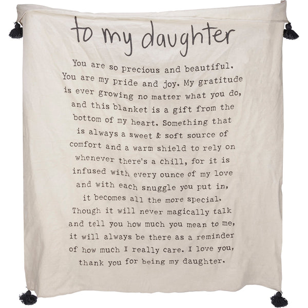 To My Daughter Throw Blanket
