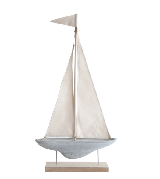 Cement & Fabric Boat on a Stand