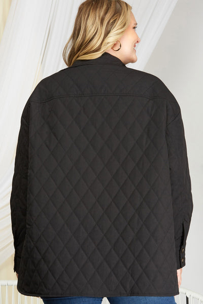 Black Quilted Jacket+