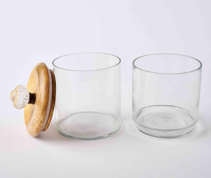Glass Knob Jar Set