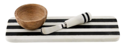 Striped Marble Tray & Dip Set